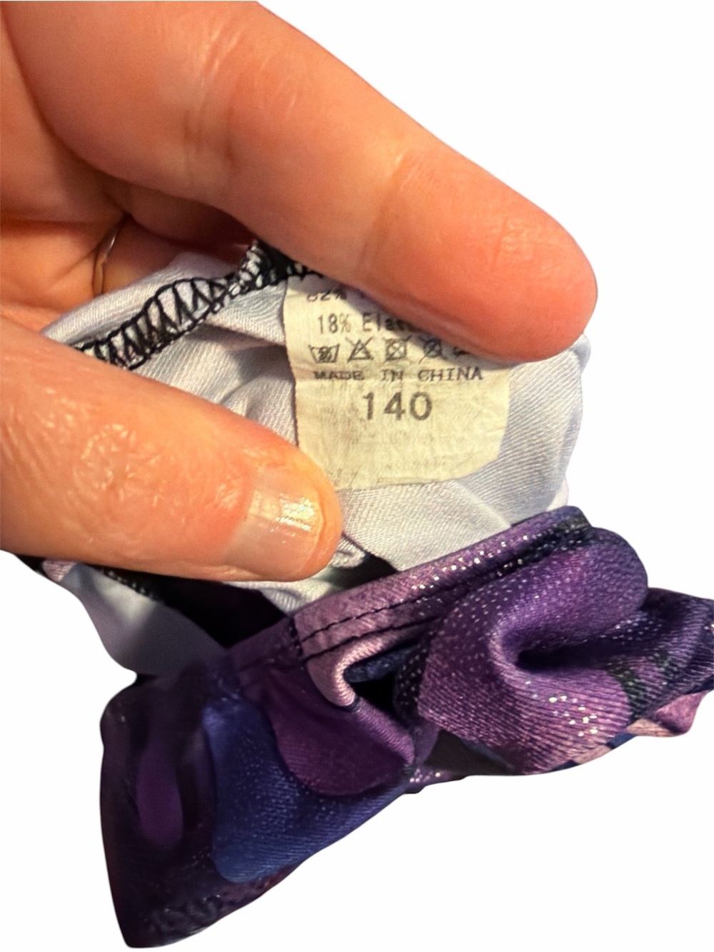 Girls Black and Purple Printed Leotard - Picture 3 of 3